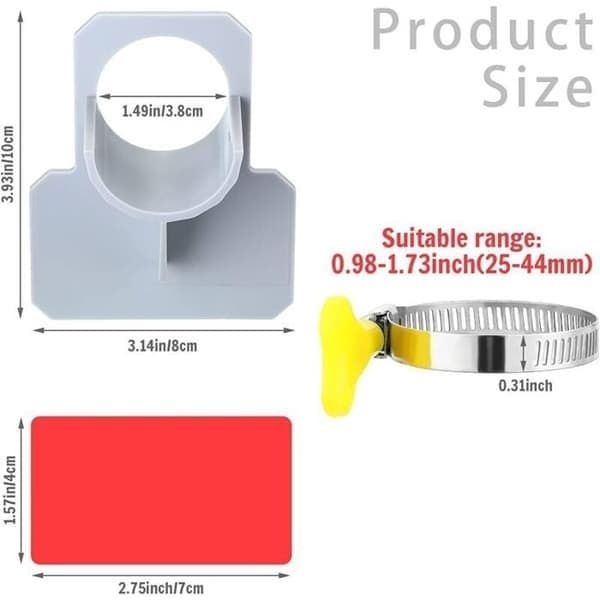 2-pack slanghållare, förhindrar att den faller, pooltillbehör, för slangar med 26-38 mm diameter (grå)