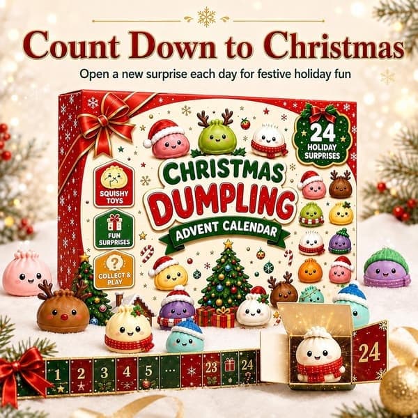 Adventskalender 2026, 24 dagar med överraskande Squishies-leksaker, julklappar