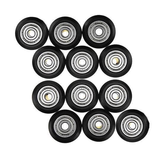 3D-printermodelhjul, POM V-rillehjul, plastmodel, kugleleje, V-leje, passivt hjul