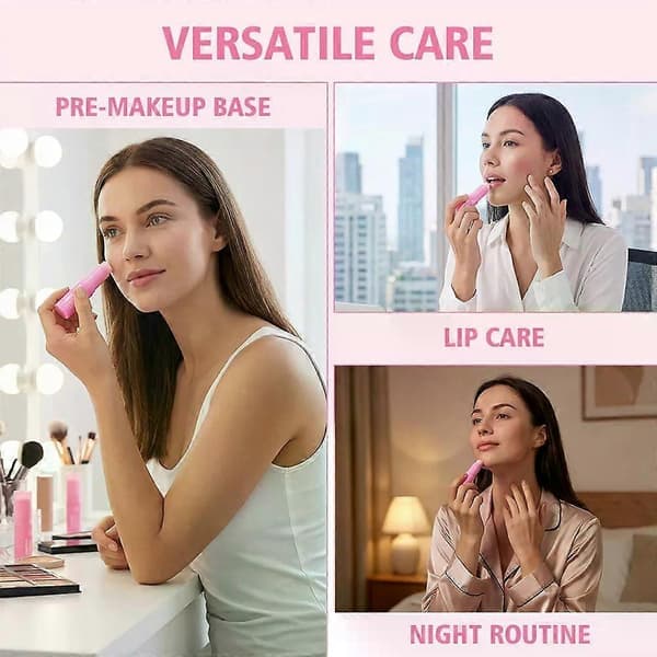 PDRN Pink Collagen Volume Multi Balm Stick | 10g Återfuktande ansikts- och läppfuktighetsstift, bärbart glödstift för fräsch lyster 2PCS