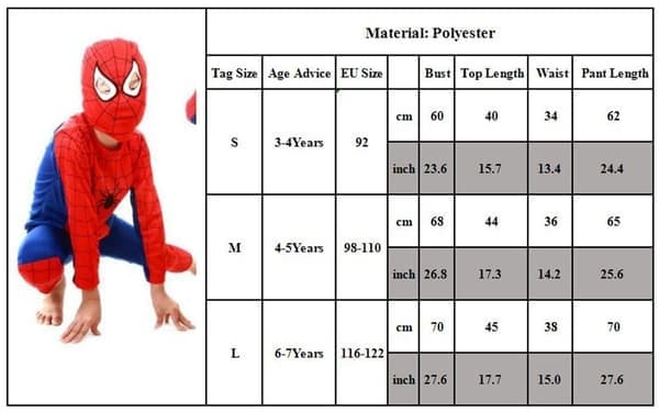 Børn Superhelt Cosplay Kostume Udklædningstøj Sæt V, Sort Spiderman, Størrelse L Black Spiderman L