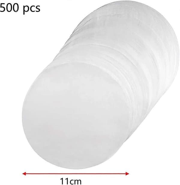 Burgerpappersset med 500 ark runt bakplåtspapper 11 cm vaxpapper, non-stick separationspapper för hamburgerpressar, frikadeller, biffar