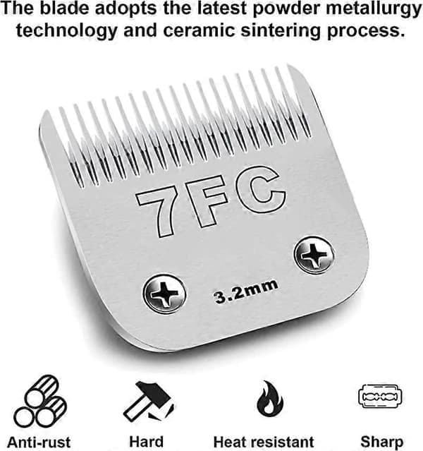 3F 4F 5F 7F 9# 10# 30# 40# 50# Professionelt Clip Blade A5 til kæledyr Passer til de fleste Andis Oster klippere Keramisk blad, 7FC-3.2mm 7FC-3.2mm