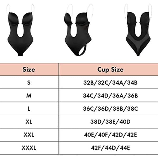 Body-BH, Dyp V-BH Sexy Body - Svart V M