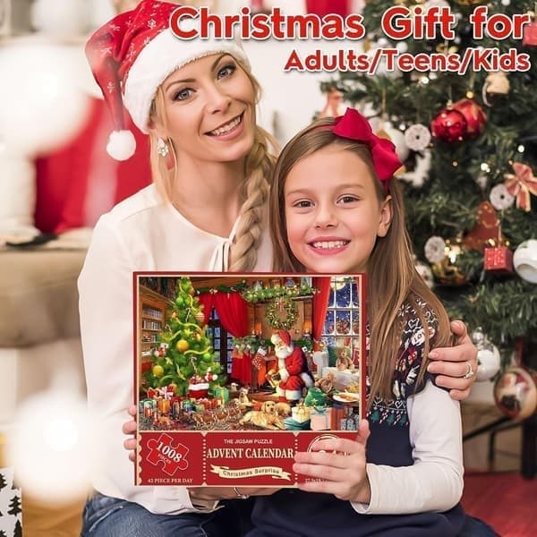 Adventskalender, 2026 Puslespill 24 Dager 1008 Biter Barnas Adventskalender