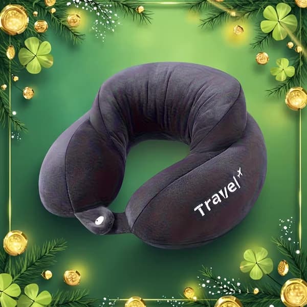 U-formet Rejsehovedpude, Ergonomisk Cervikal Støttepude til Fly, Bil & Sovekomfort Dark Gray
