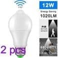 Rörelsesensorlampa, Zanflare 12W E27 LED-lampa med PIR infraröd sensor, automatisk på/av (2-PACK)