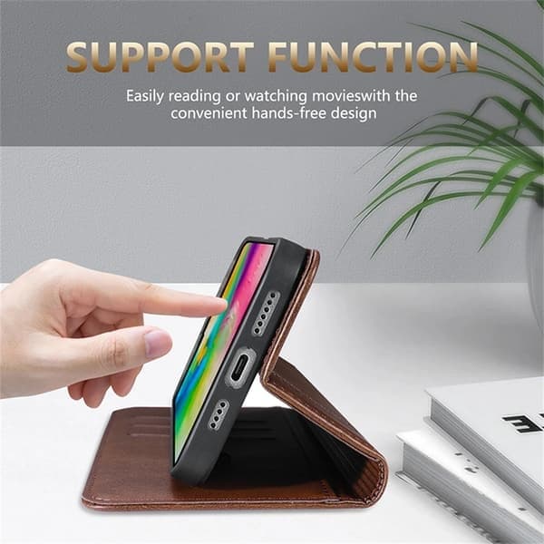 Læder-telefonetui til iPhone 11, MagSafe-kompatibelt, magnetisk, kortholder, marineblå Navy Blue iPhone 11