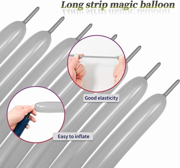 260 ballonger, 100: Stramme sølvballonger egnet for bryllup og bursdagsfester sliver