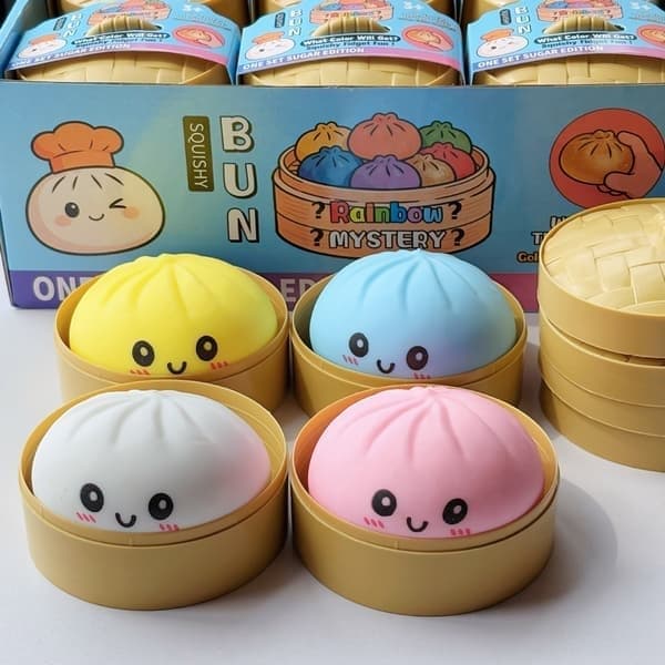 Mystic Squishy Dumpling Decompression Toy Bun (slumpmässigt vald färg) Stor