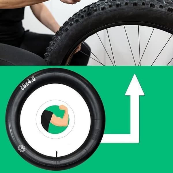 Innerslang, 26x4, Schrader-ventil (rak), kompatibel med fatbikes och mountainbikes