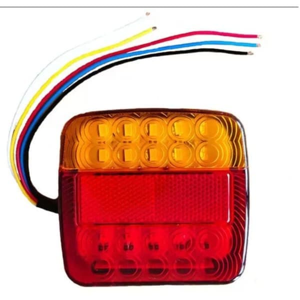 2 X 12V LED tilhengerlys med nummerskiltbelysning, vanntett E-merket bremselys for tilhengere