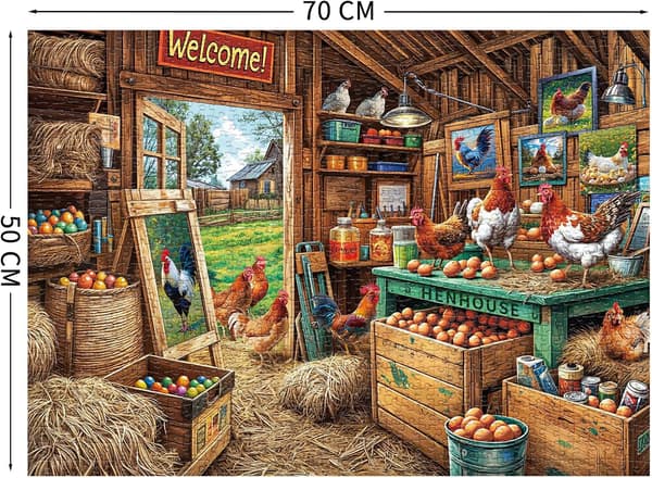 Hönshus 1000 bitars pussel för vuxna - Utmanande pusselspel och heminredning Chicken Coop