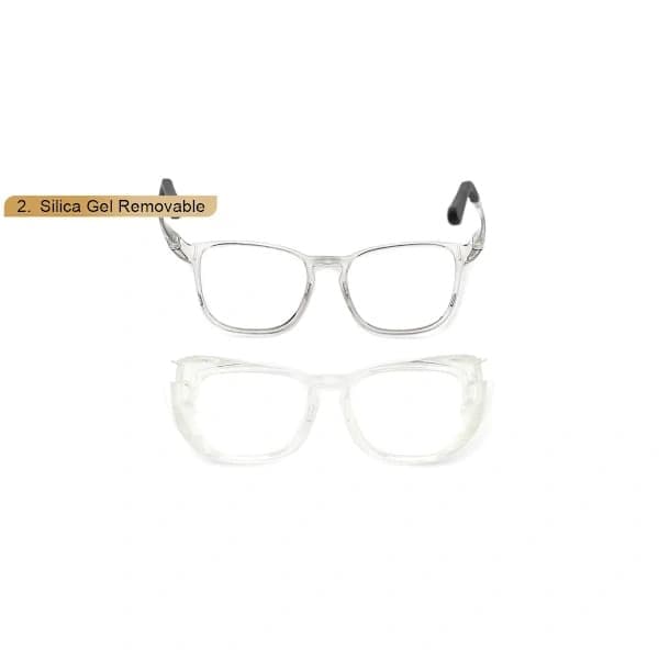 Fuktighetskammerbriller for tørre øyne Menn Kvinner Anti-pollen Lysblokkerende briller Gafas Para Ojo Seco Bjl Transparent Grå