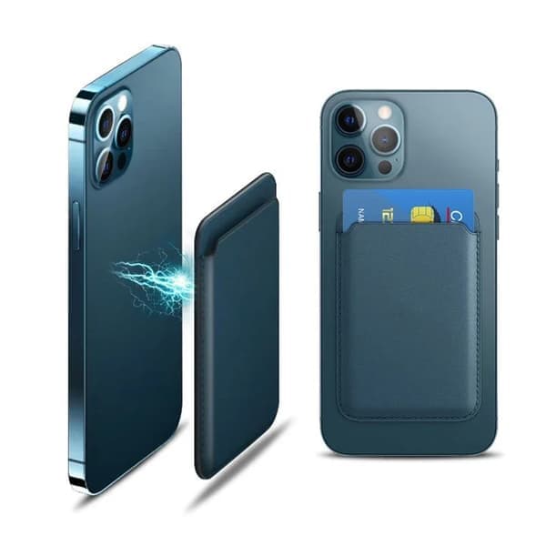 Luksus til Magsafe Magnetisk Læder Pung Etui til iPhone 11 12 13 14 15 Pro Max S23 Kortholder Telefon Taske Cover Tilbehør Sort Black
