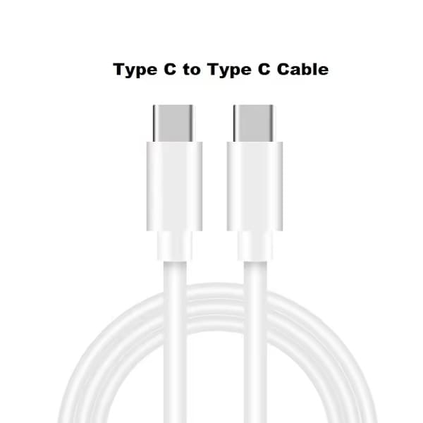 2 kpl 2 m pikalatauskaapeli USB-C–USB-C, valkoinen