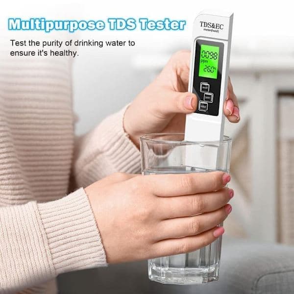 2-pack 4-i-1 TDS Vattentestare, Mäter TDS, EC, Temperatur (°C/°F) för Dricksvatten, Brunn, Pool & RO/DI