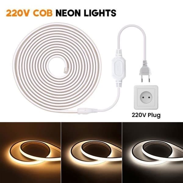 LED-list, HANDEIU, 220V, IP65 Vattentät, 288 lysdioder/m, Varmvit 3M
