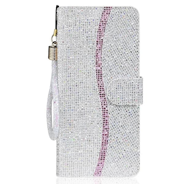 Flip-deksel Glitterpulver Praktisk stropp Stilig lommebokdeksel til Samsung Galaxy S22 5G