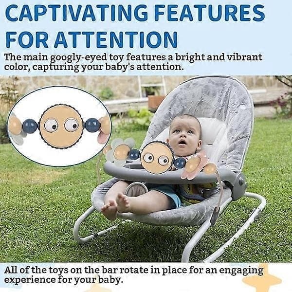 Lekebue til babygym, lekebue med rulleøyne til barnevogn