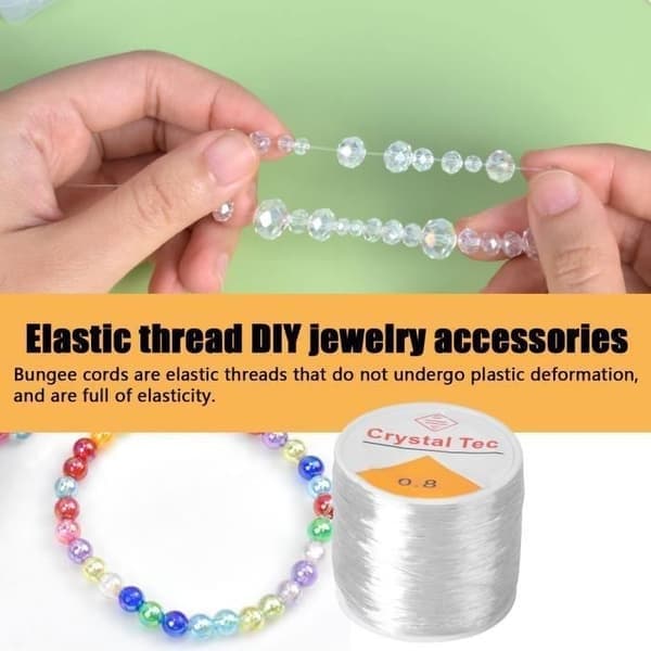 0,8 mm usynlig gjennomsiktig elastisk tråd 100M elastisk perletråd for armbånd og håndverk