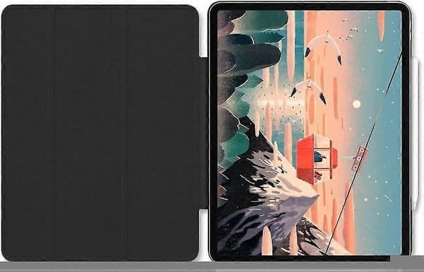 Skyddsfodral för iPad Pro 12.9 tum med pennhållare, SVART BLACK