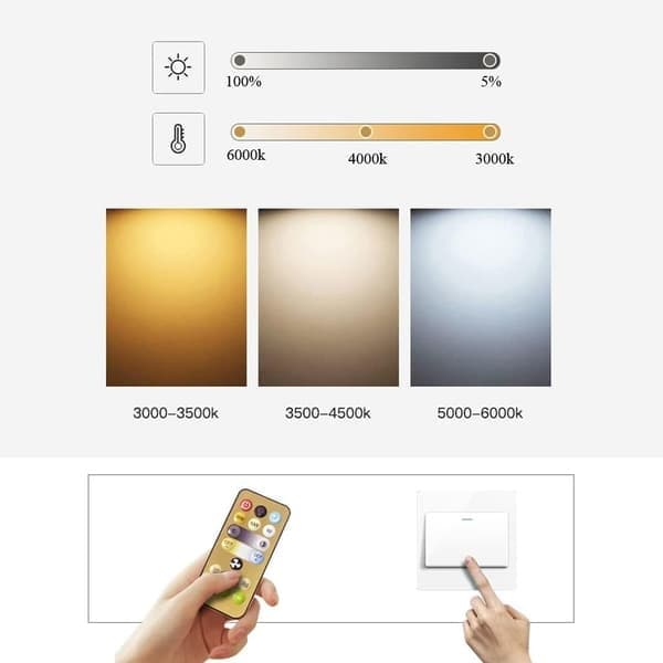 Stille takvifte med 30W integrert LED-lampe og fjernkontroll dimbar E27 liten taklampe grå