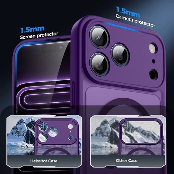 Klar telefoncover til iPhone 17 Pro, MagSafe-kompatibel, magnetisk, lilla iPhone 17 Pro Voilet