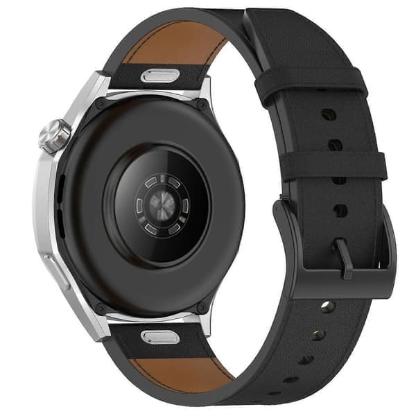 Læderrem kompatibel med Huawei Watch GT 5 46mm, sort Black