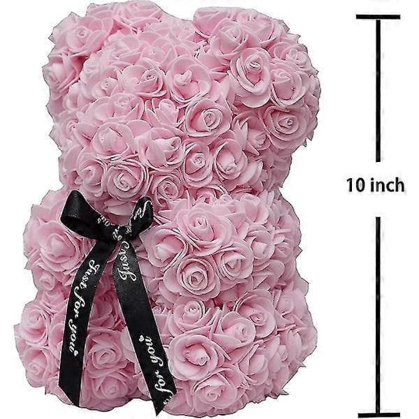 Rosebear Ros Bamse Blomstergave Sort Æske til Valentinsdag, Jubilæum, Mors Dag, Jul, Bryllupsfester, Alle Mænd