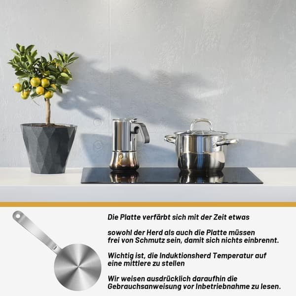 Induktionsadapter 13 cm, induktionsplade til mokkakande og stegepander på induktionskogeplader