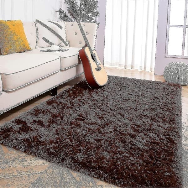 Knfe Bløde Fluffy Tæpper til Soveværelse Børneværelse Plysset Pelset Børnehavetæppe Pelset Kastetæpper til Drenge Piger, 4 * 5.2 Ft Kaffe