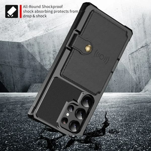 Telefoncover til Samsung Galaxy S23 Plus, kortholder, grøn Green For Galaxy S23 Plus