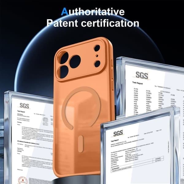 Klar telefoncover til iPhone 17 Pro, MagSafe-kompatibel, magnetisk, orange iPhone 17 Pro Orange