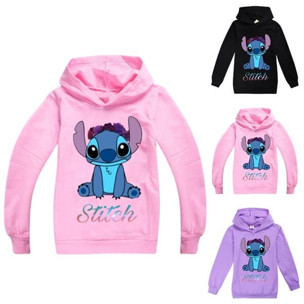 Lilo & Stitch sweatshirt med print til børn, pink, størrelse 130 cm pink 130cm