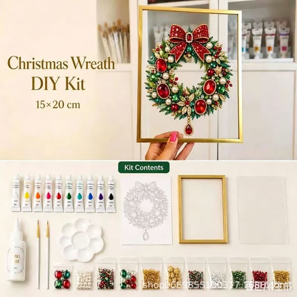 DIY Julefotoramme Håndverkssett - Krans Wreath