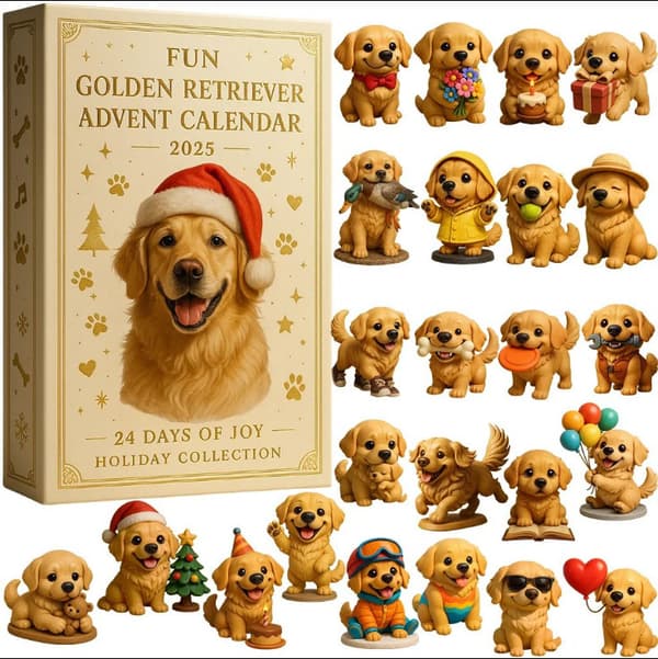 Julekalender 2025 Pyntesett - Golden Retriever Golden Retriever
