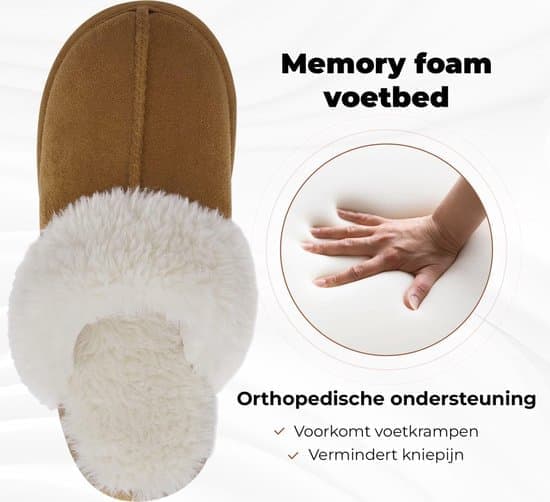 Fluffiga öppna tofflor för kvinnor och män, plyschfoder halkfri sula, för inomhus- och utomhusbruk, khaki storlek 40/41 (passar EU 39-40) 40/41