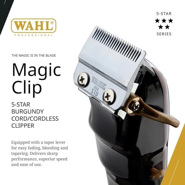 Star Series Magic Clip Trådløs Hårklipper, Profesjonell Hårtrimmer med Offset Blader og Tilbehør, 100+ Minutters Driftstid