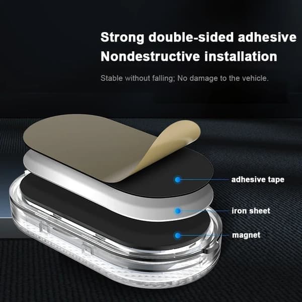 LED-touchlampa för bil, USB-uppladdningsbar magnetisk mini-läslampa för interiör, vit 2 st White 2pcs