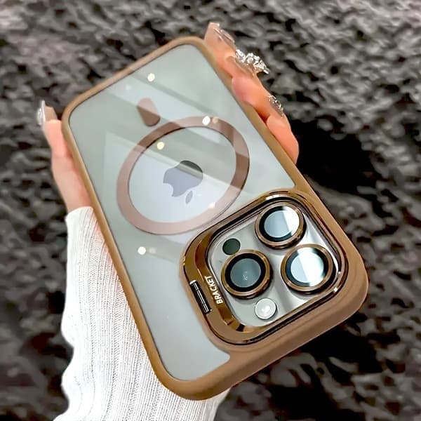 Gennemsigtigt telefoncover til iPhone 12 Pro Max, MagSafe-kompatibelt, med støttefod, Peak Blue Peak Blue For iPhone12 Pro Max