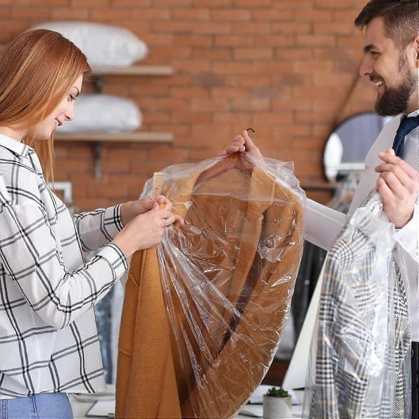 20-pack Klädväskor för Hängande Kläder, Plastklädväskor, Transparenta Klädskydd, Kemtvättspåsar