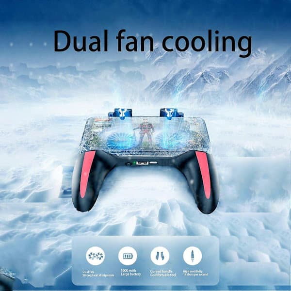 Dobbelt ventilator kølende mobiltelefon gamepad-controller egnet til Pubg-spil og film
