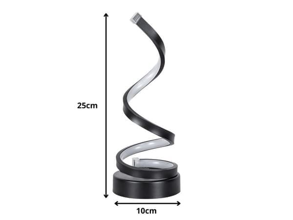 Spiral LED-lampe, USB-bordlampe med lysstyrkekontroll og 3 farger