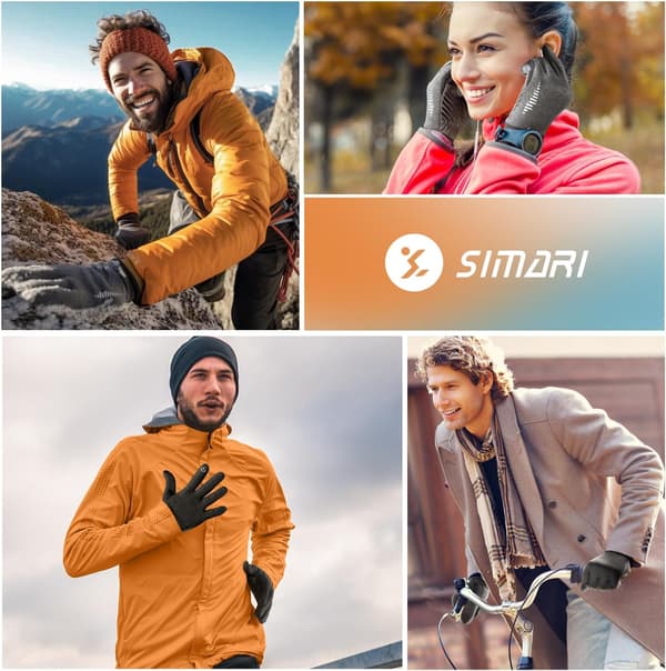 Simari Unisex Vinter Termo-handsker, Touchscreen, Skridsikre, Vindtætte Handsker, Koldt Vejr Handsker til Kørsel, Cykling, Skiløb, Udendørs Arbejde S 102-Ruby Wine