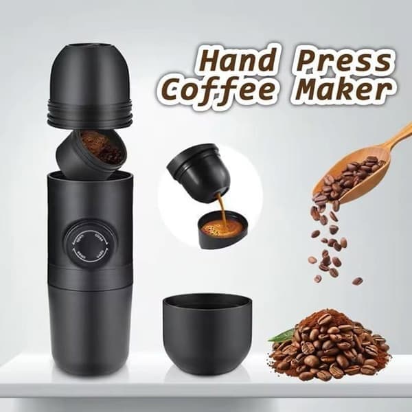 Generisk Mini Bærbar Kaffemaskin, Manuell Press Espressomaskin, Enkel å Bruke og Rengjøre, 1 Kopp på 30 Sekunder