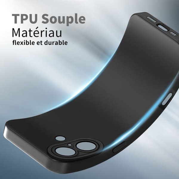 Puhelinkotelo iPhone 17:lle, iskunkestävä, TPU, musta iPhone 17 Noir