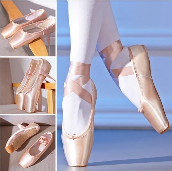 Ballettskor Flickor Lätta Dansskor i Enfärgad Satin Rosa V, Rosa, Storlek 40 Pink 40