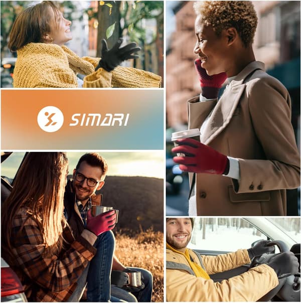 Simari Unisex Vinter Termo-handsker, Touchscreen, Skridsikre, Vindtætte Handsker, Koldt Vejr Handsker til Kørsel, Cykling, Skiløb, Udendørs Arbejde S 102-Ruby Wine
