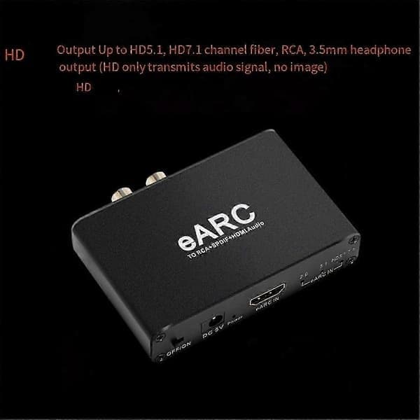 HDMI EARC ARC Audio Extractor 192Khz Konverter til RCA-adapter til digital TV-lyd